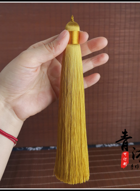 土黄色文玩手串手持手捻流苏配饰