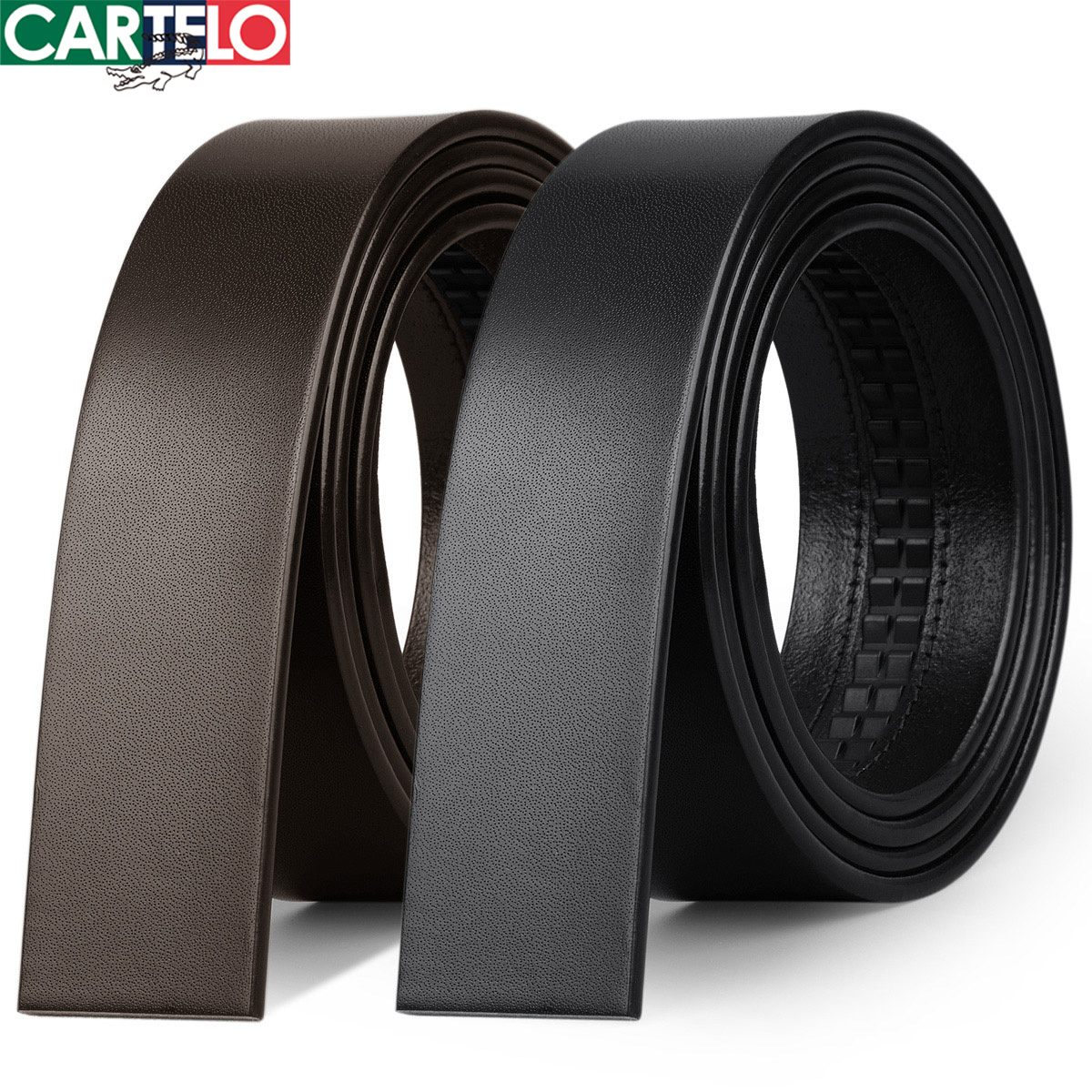 无头皮带真身头层牛皮