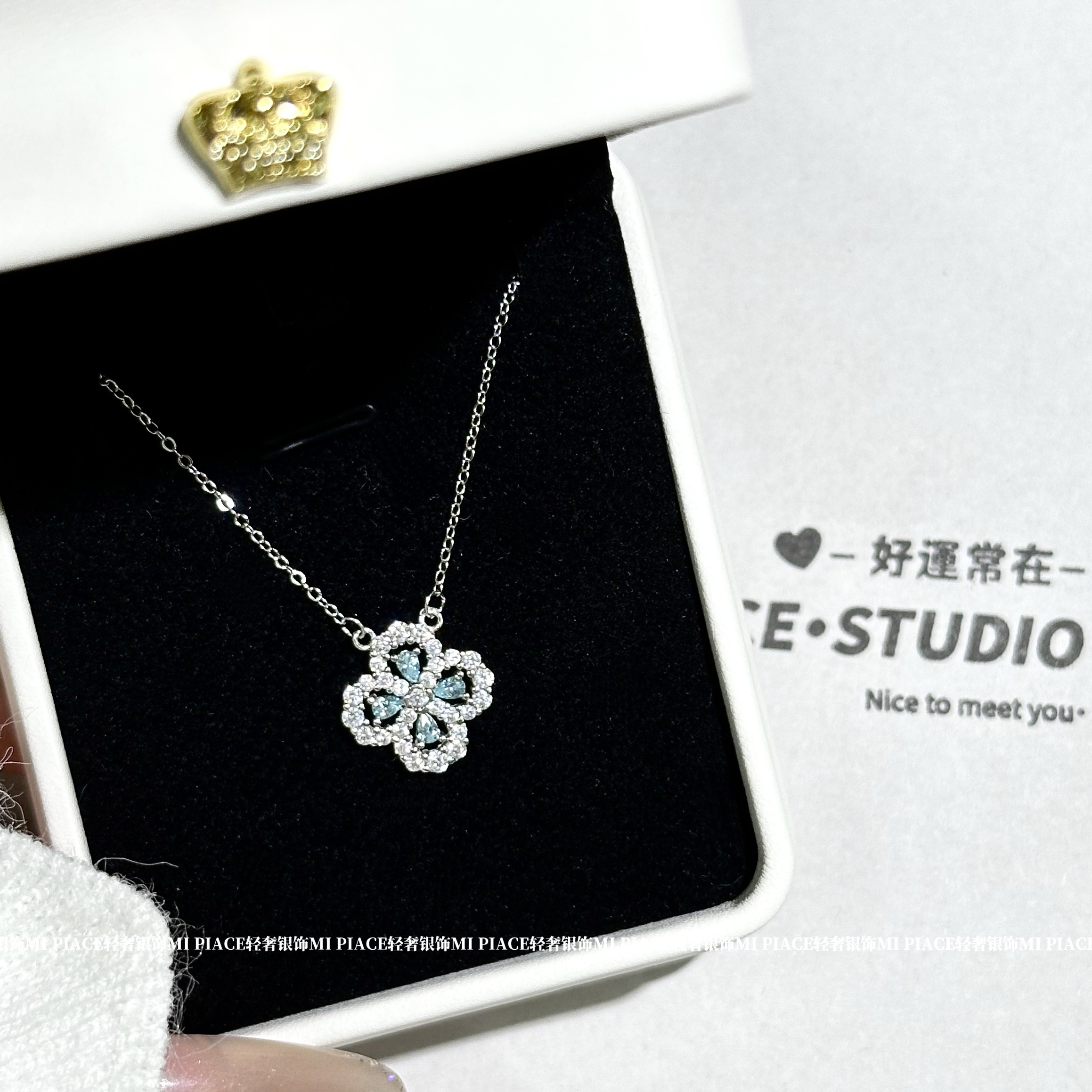 s999纯银幸运四叶草项链女轻奢小众高级感锁骨链送闺蜜生日礼物