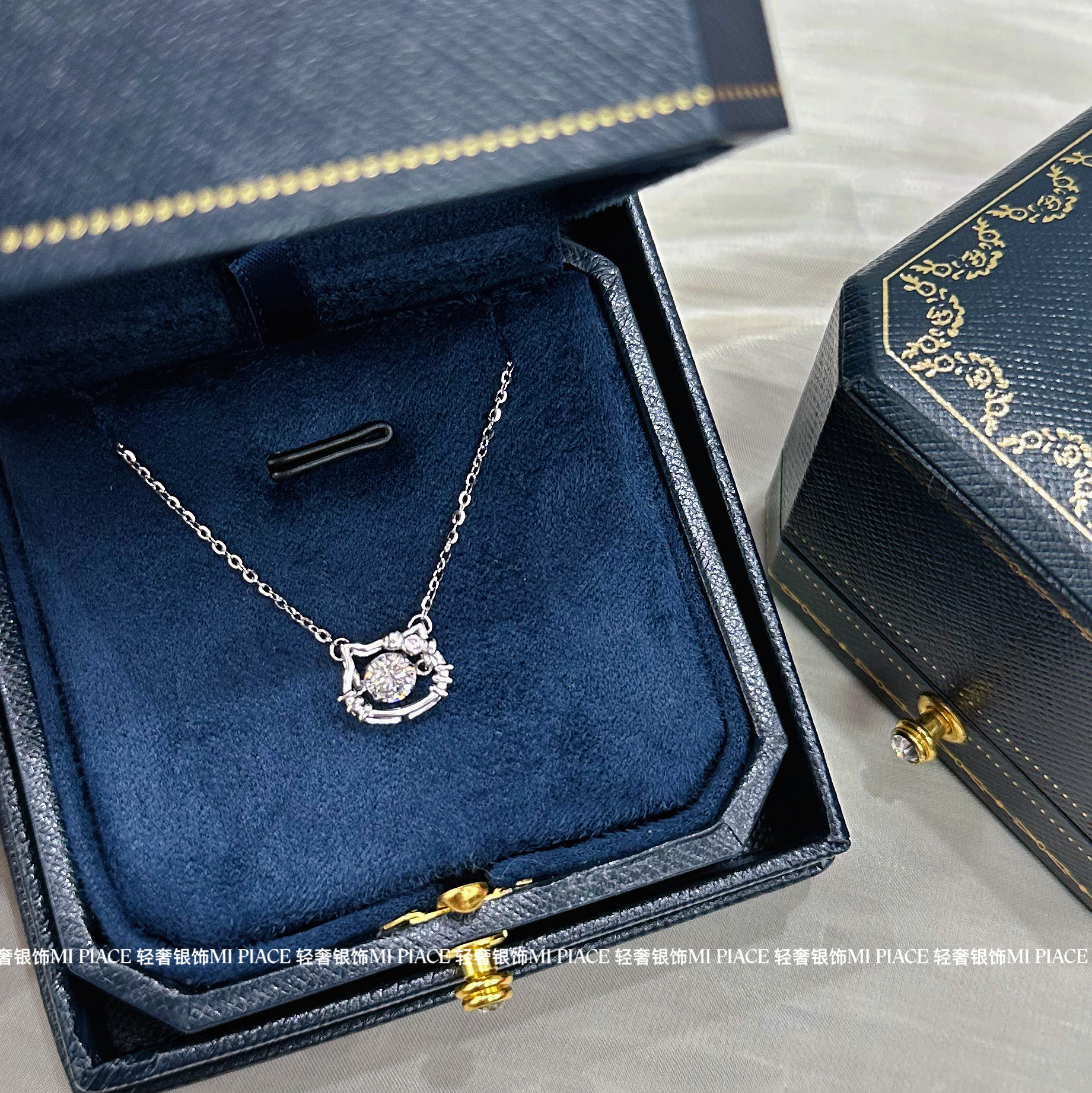 s999纯银Hellokitty猫咪项链女轻奢高级感设计跳动的心送闺蜜礼物