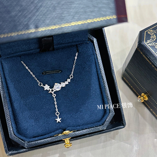 s999纯银流苏星点项链女轻奢小众高级感锁骨链送女友情人节礼物