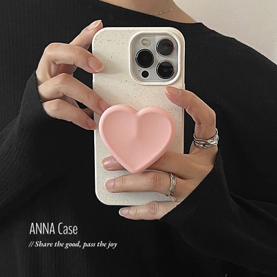 苹果16promax磨砂小麦粉色爱心