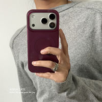 ANNACASE Premium Premium Plum Sauce purple skin-like magnetic phone case, suitable for iphone17promax, iPhone 17 New Model 15pro Full Package, 16Promax Drop Protection case, 14 women thumbnail 4