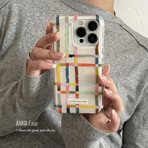 ins艺术设计彩色编织线条手机壳