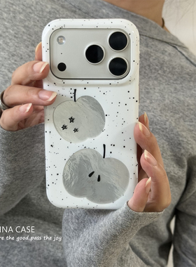 ANNACASE简约白色泼墨银色苹果锡纸手机壳适用iphone17promax苹果17新款15pro软16Promax防摔保护套14女17pro