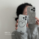 ANNACASEins风简笔银黑色线条爱心手机壳适用iphone17promax苹果17小众16pro新款 15pro少女14Pro防摔保护套15