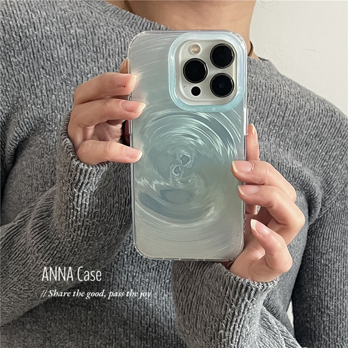 高级晕染薄荷绿旋涡纹17手机壳