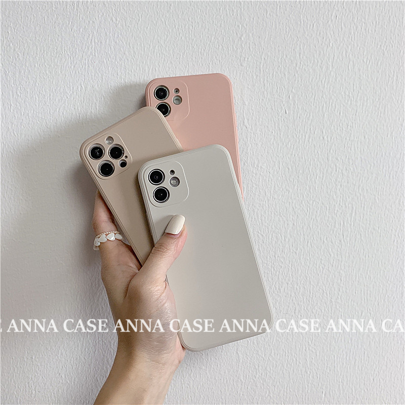 ANNACASE韩国ins温柔奶昔色适用iphone16promax/15/14/13promax苹果11手机壳xs硅胶12女