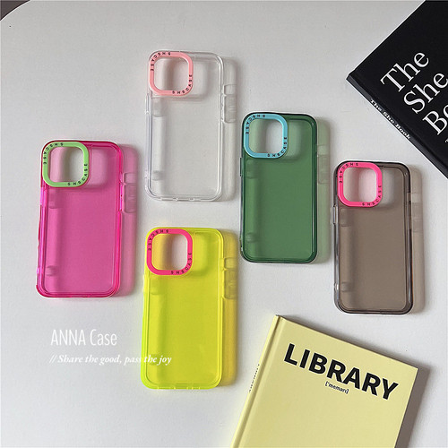 苹果16pro简约透明个性荧光纯色