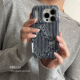 ANNACASE秋冬深蓝牛仔条纹毛絮手机壳适用iphone17promax苹果14少女17pro新款 15pro软壳16Promax防摔保护套16