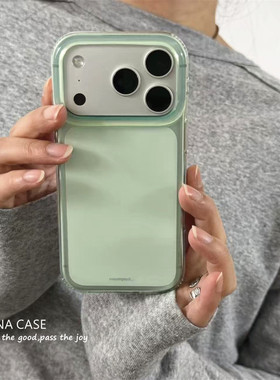 ANNACASEins春日简约清透冰绿色17适用苹果17promax手机壳iphone14全包17pro新款15pro软16promax防摔保护套