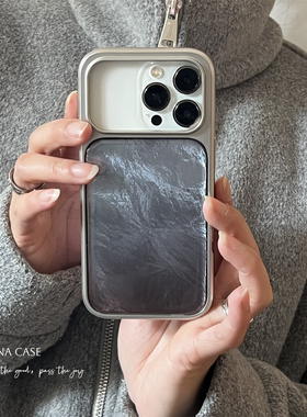 ANNACASEins高级冷灰紫色锡纸纹电镀适用苹果17ProMax手机壳iphone14小众15pro新款16promax防摔保护套17软13