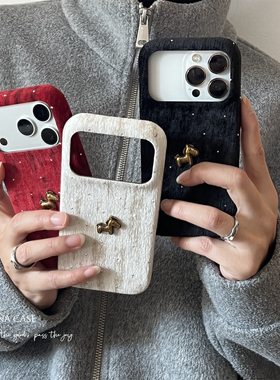 ANNACASE秋冬ins新年丝绒闪钻小马绒布手机壳适用iphone17promax苹果14软13新款15pro女款16ProMax防摔保护套