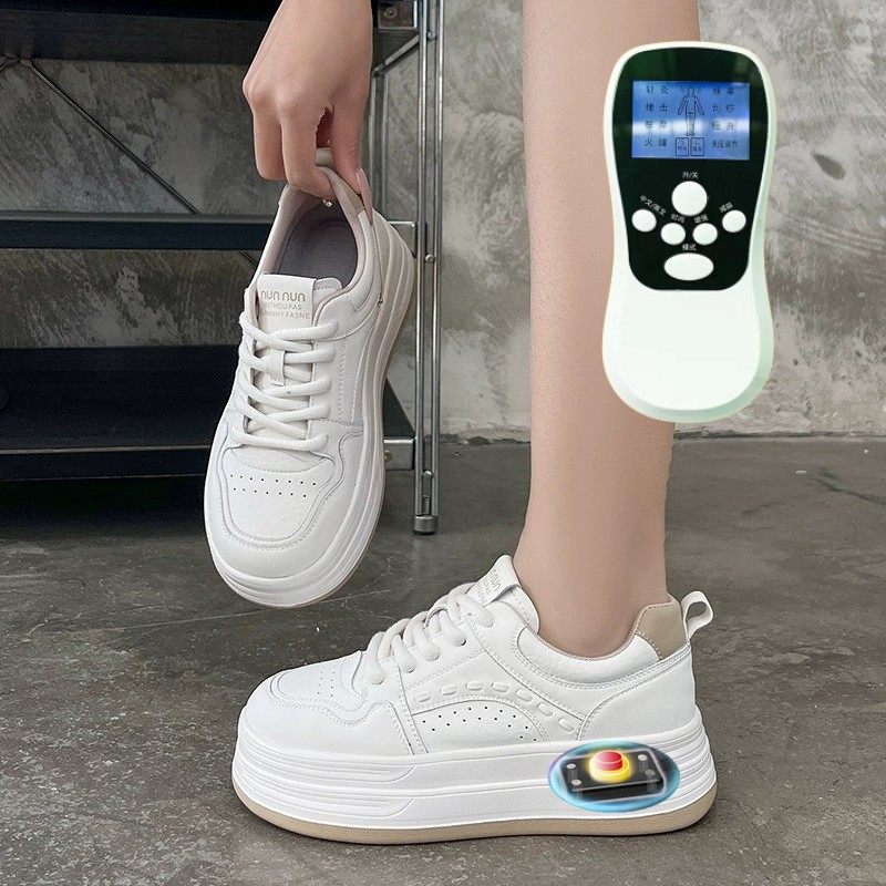 智能足部电脉冲按摩健步鞋太赫兹磁震真皮软底防滑小白鞋休闲鞋女,女鞋,健步鞋,淘宝优惠券,粉丝福利购,淘宝优惠卷