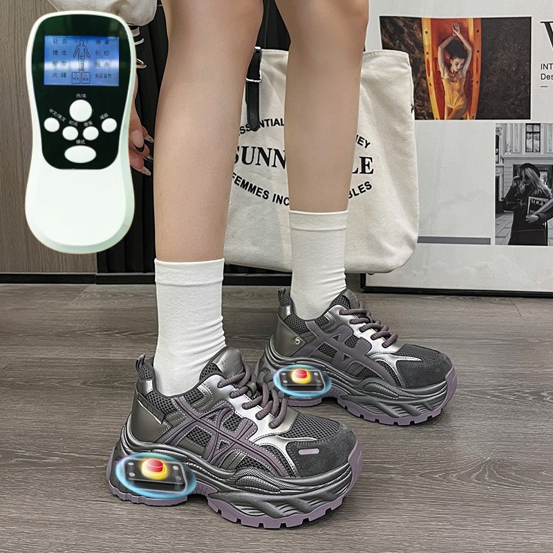 震动运动休闲健步鞋厚底女鞋
