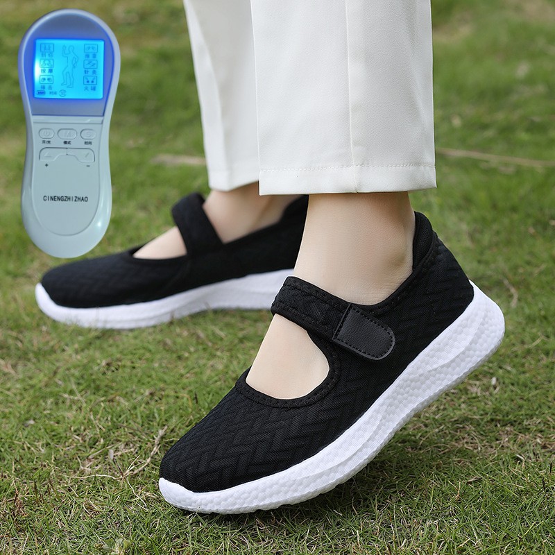 足底电脉冲按摩老人鞋网面