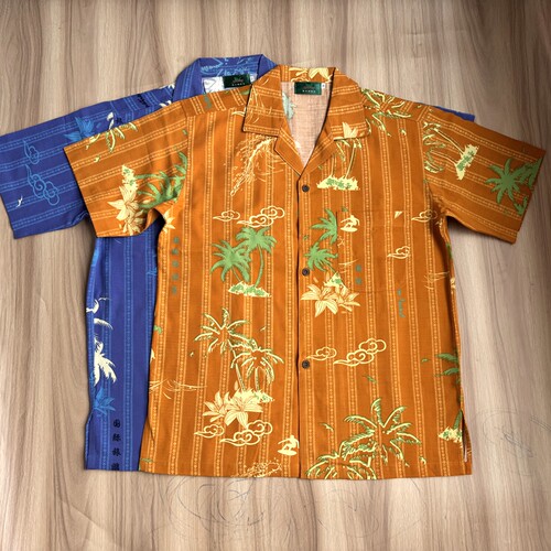 剪标男士沙滩短袖衬衫 夏季宽松休闲印花古巴领半袖衬衣