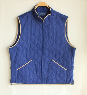 宽松秋冬季拉链菱形格棉马甲