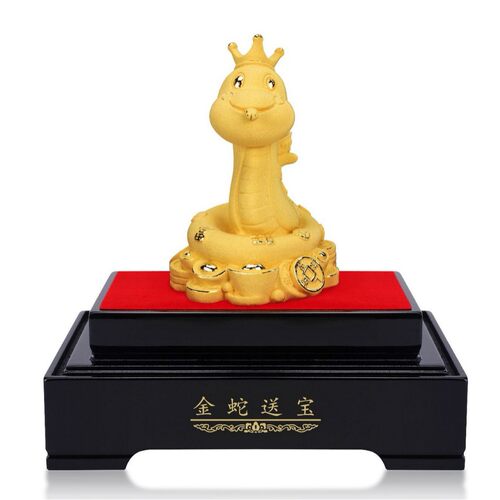 生肖蛇绒沙金商务高档礼品企业可做LOGO纪念品金店品质