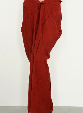 川故纵 【朱顏難改】原创设计红色半身裙女2026年春不规则长裙