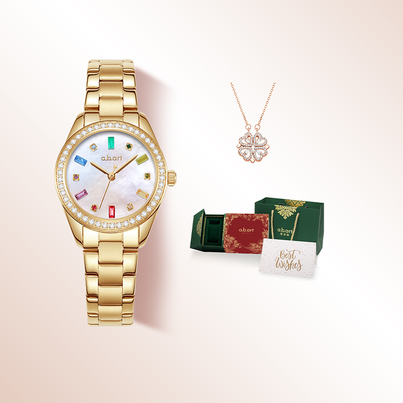 瑞士abart宝石小金表女生日礼物