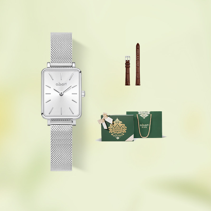 瑞士abart 轻奢石英手表女简约方糖小表盘送女友新年生日礼物