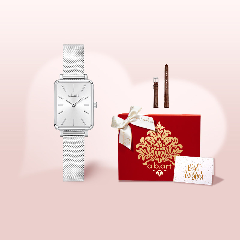 瑞士abart 轻奢石英手表女简约方糖小表盘送女友情人节新年礼物