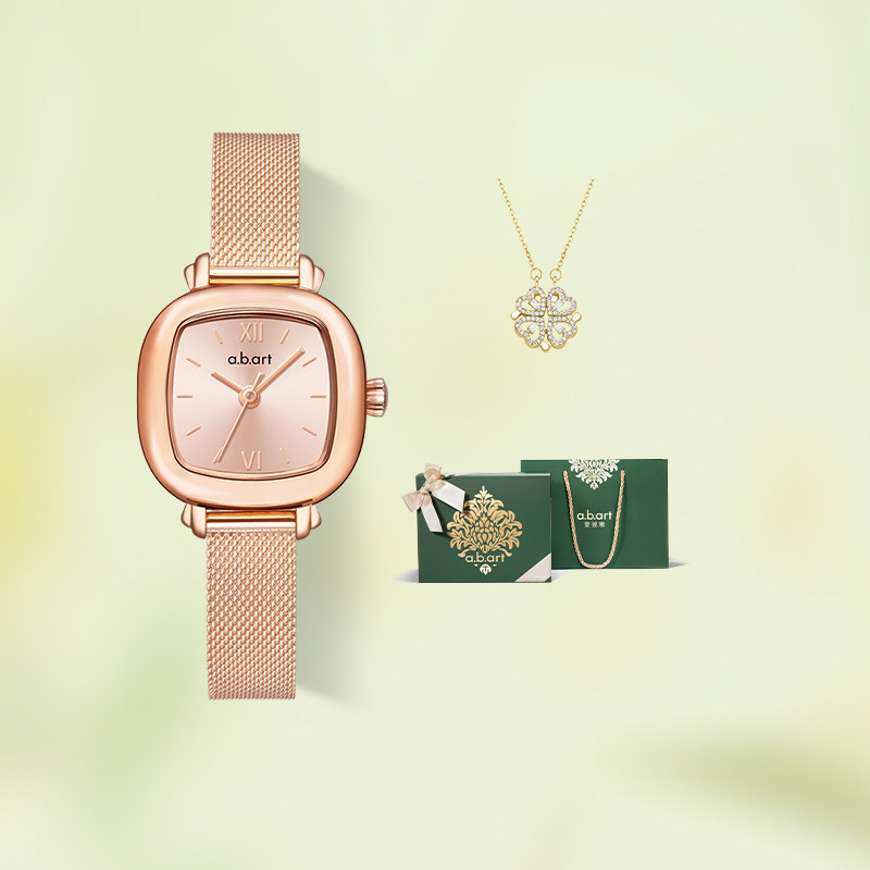 瑞士abart 爱彼雅玫瑰方糖手表女高级感轻奢小金表送女友生日礼