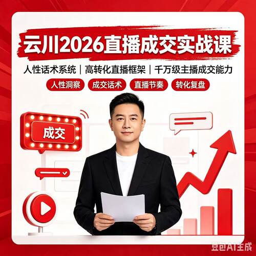 2026直播成交实战|人性话术解读+高转化直播框架=千万级主播成交