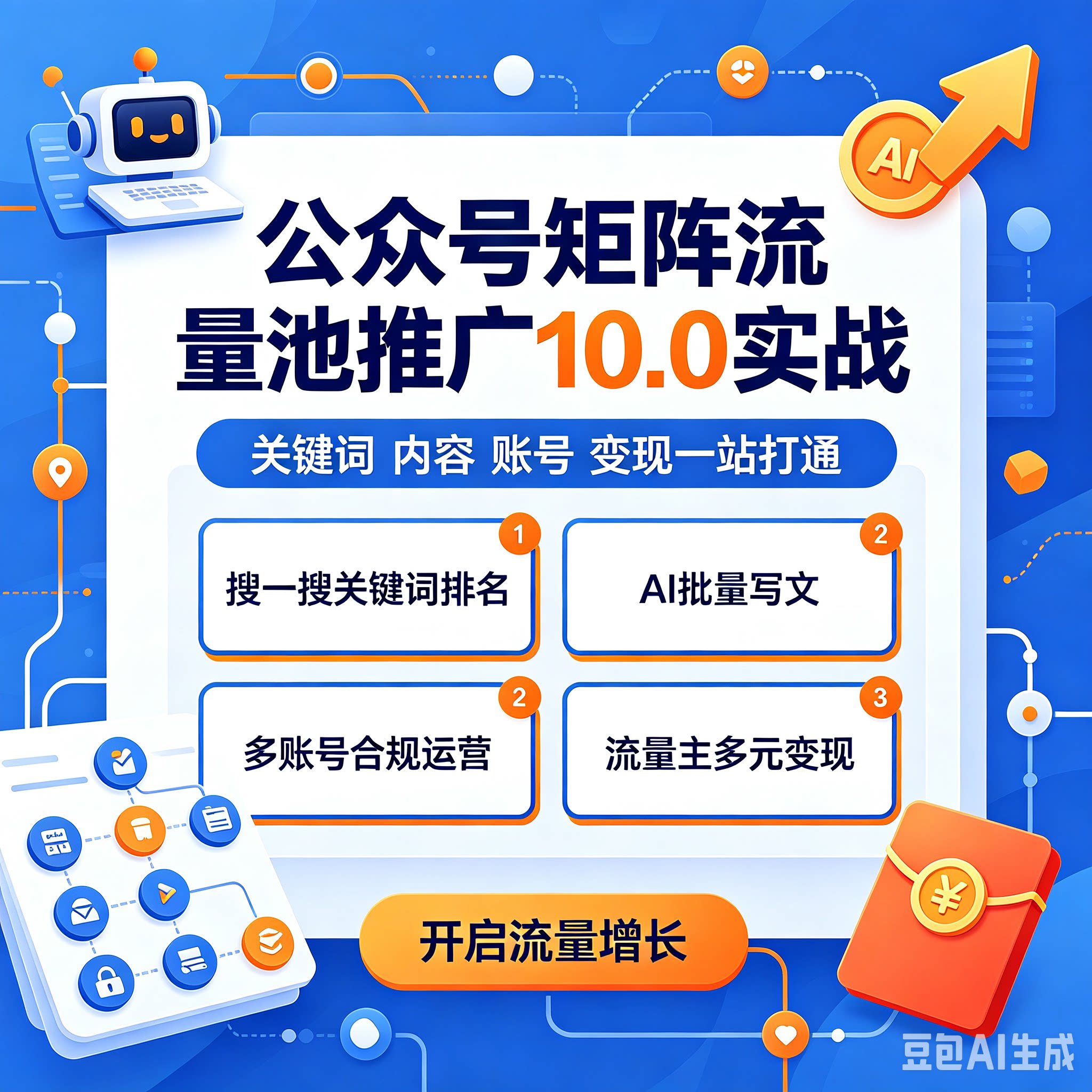 公众号矩阵流量池推广10.0实战从账号布局|获取推荐流量|转化闭环