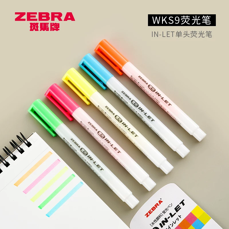 Японская Zebra флуоресцентная ручка цветная метка ручка, набор ручек-словарь, грубая запись для девушек-студенток с набором светлых флуоресцентных ручек wk s9