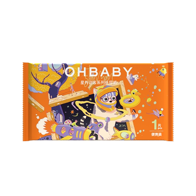 【天猫U先】OHBABY欧贝比星外访客纸尿裤4片试用装透气高定小丝巾