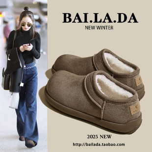 女款 2025秋季 棉鞋 加绒懒人鞋 子 保暖休闲面包鞋 勃肯鞋 新款 爆款 冬季