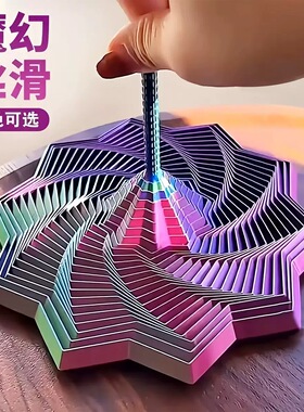 3D打印手柄螺塔八边形儿童益智解压玩具魔幻立体桌面螺旋创意