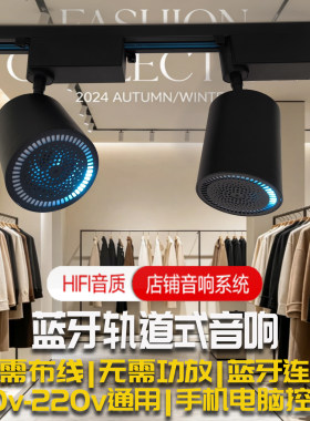免布线天花磁吸轨道式蓝牙音箱喇叭背景服装店电视客餐厅两线110V
