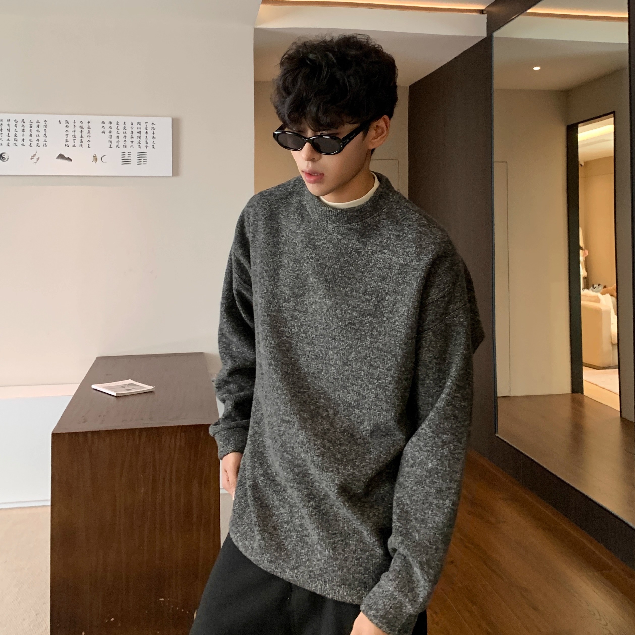 秋冬新款高级个性假两件加绒卫衣