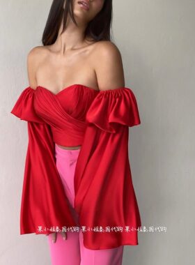 果小姐泰国代购 Farmul 时尚性感褶皱气质抹胸上衣