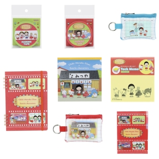 现货日本采购三丽鸥樱桃小丸子联名手账胶带便签本文件夹收纳包