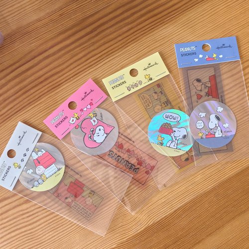 国内现货日本采购史努比PEANUTS新款镭射贴纸手帐素材2枚入