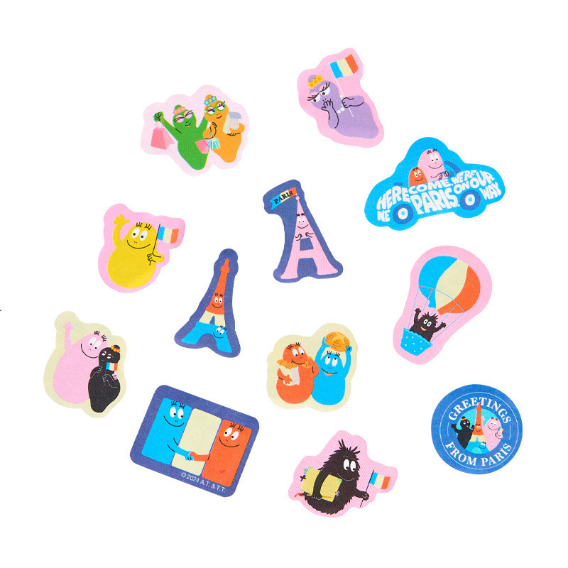 国内现货日本采购巴巴爸爸barbapapa法国巴黎限定主题胶带贴纸