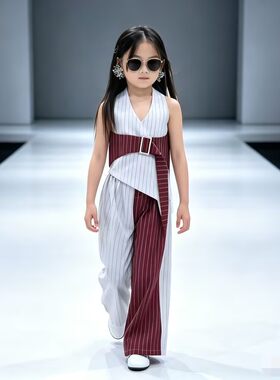儿童舞台剧蓝色长裙演出服饰