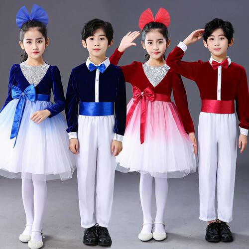 公主风蓬蓬裙元旦小学生合唱服