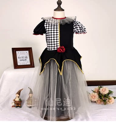 万圣节cosplay幼儿演出格子裙