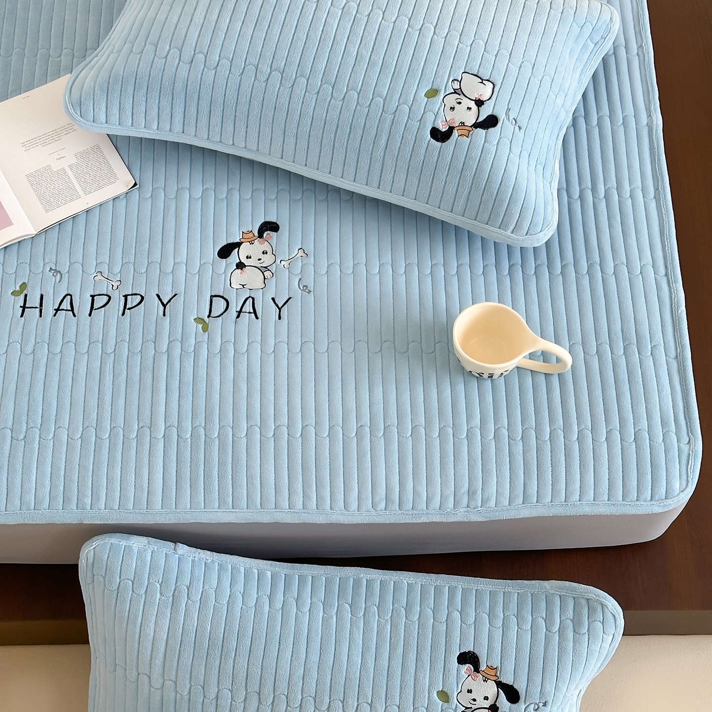 牛奶绒床笠加厚加绒秋冬季夹棉珊瑚法兰绒床单件床垫套保护罩新款