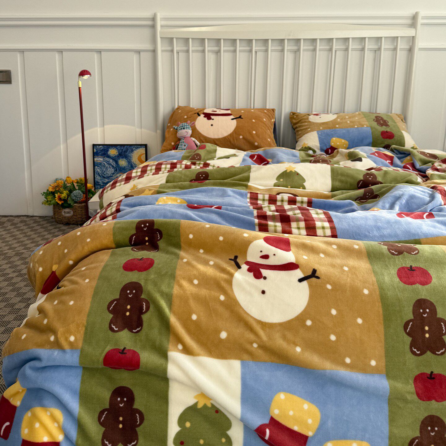 冬季加厚牛奶绒圣诞节床上四件套珊瑚绒法兰绒宿舍三件套床品1.8m