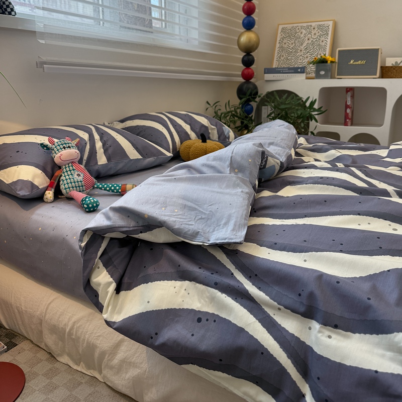 简约北欧纯棉床上四件套全棉被套床单宿舍三件套床上用品四季通用