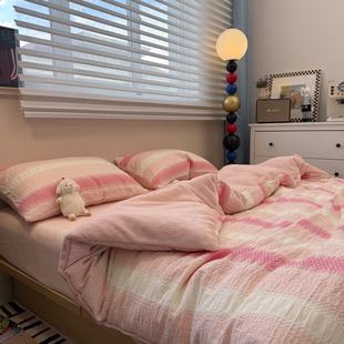 秋冬A面全棉纯棉B面牛奶绒绒法兰绒床上四件套珊瑚绒加厚保暖床品