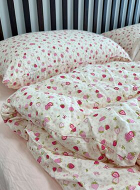 少女心莓莓果酱A类母婴双层纱四件套全棉纯棉纱布床上用品四季款4