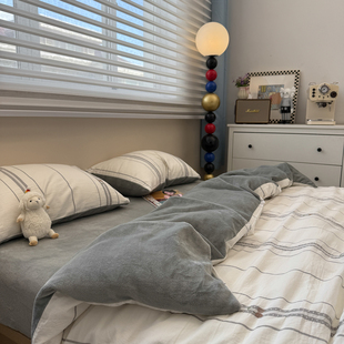 秋冬季加厚加绒ab面色织纯棉全棉牛奶绒四件套床单珊瑚绒被套床品