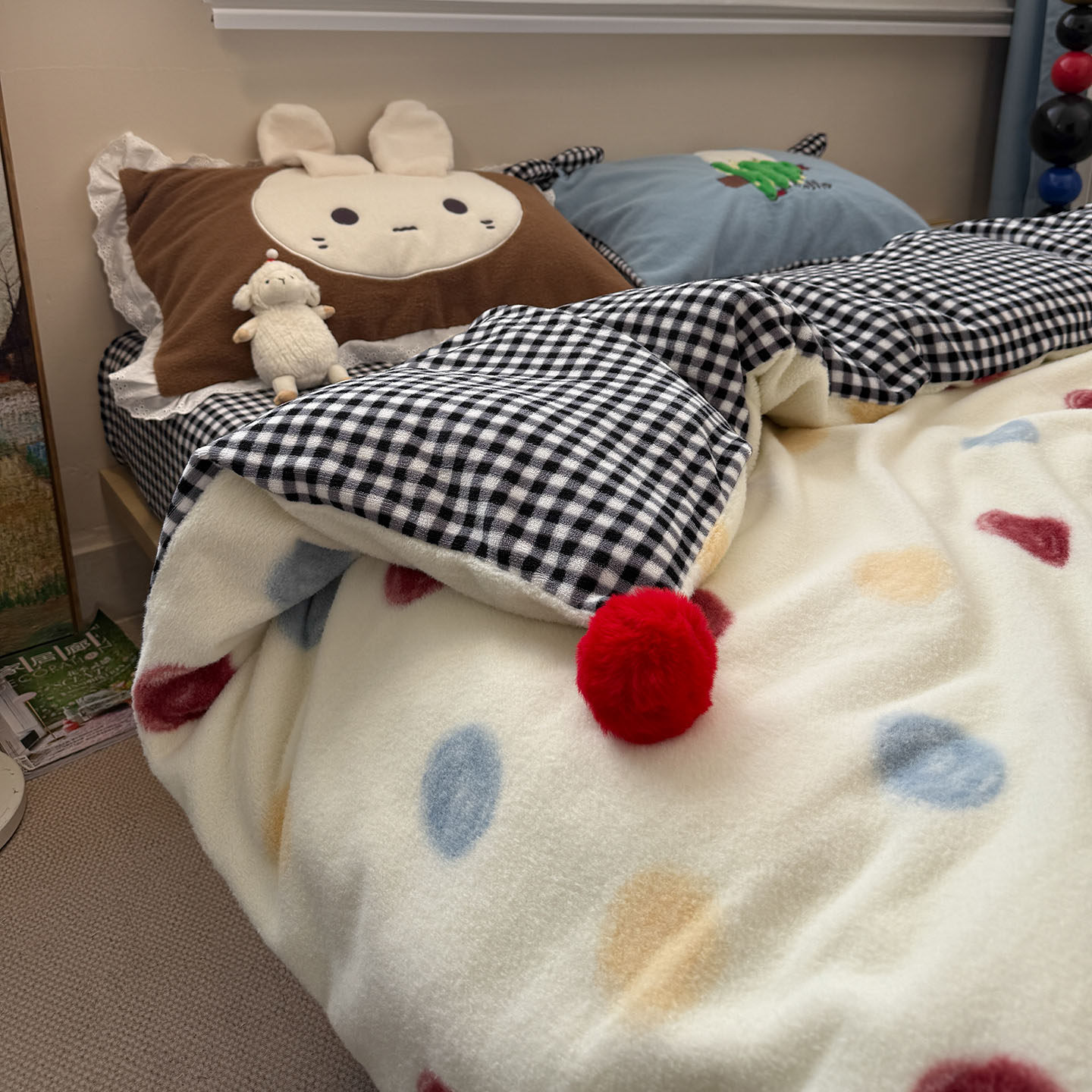 加厚保暖350g仿羊毛绒床上四件套秋冬季高克重牛奶绒床单被套床品